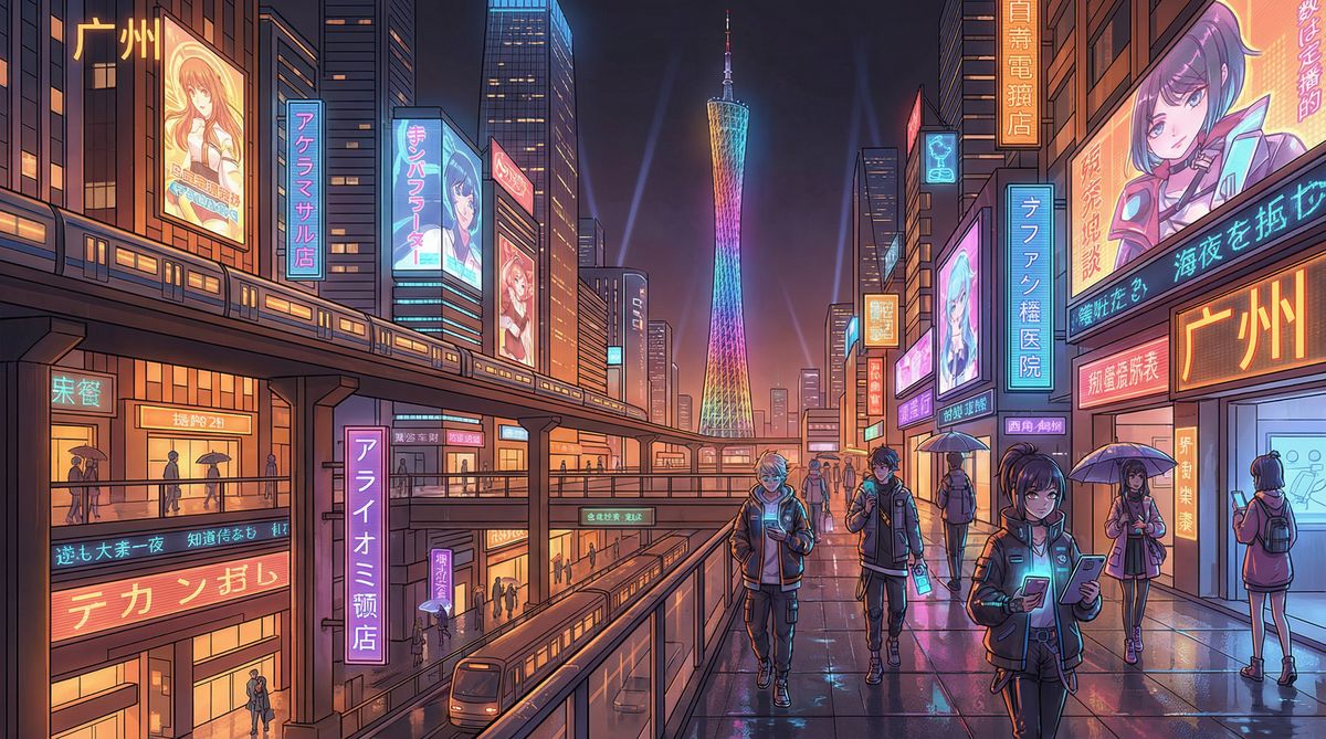 四虎动漫-广州动漫城夜景